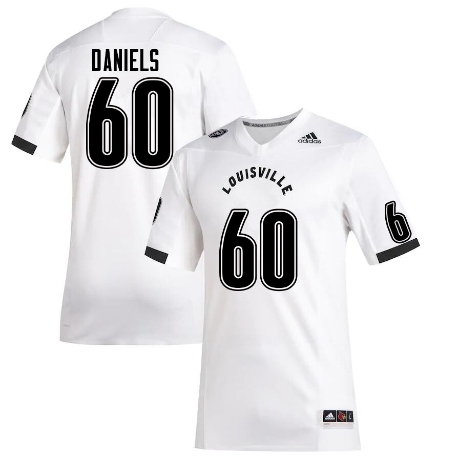 Men #60 Desmond Daniels Louisville Cardinals College Football Jerseys Sale-White